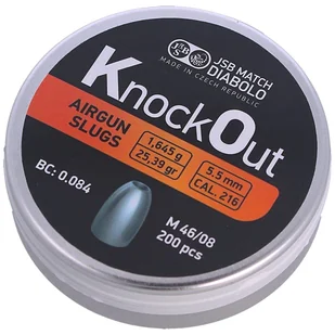Śrut JSB KnockOut Slugs .216 / 5.5 mm 1.645 g, 200 szt (546122-200) - Amunicja do wiatrówek - miniaturka - grafika 1