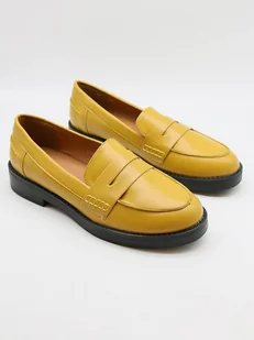 Bellucci Mokasyny w kolorze żółtym - Mokasyny damskie - miniaturka - grafika 1