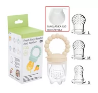 Gryzaki dla dzieci - Gryzak Do Podawania Pokarmu Duży Zestaw Premium Beżowy - miniaturka - grafika 1