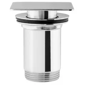 Korki do umywalek - OMNIRES Korek klik-klak umywalkowy kwadratowy płaski Gwint: 1 1/4" CHROM Q706CR - miniaturka - grafika 1
