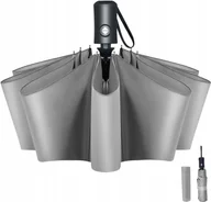 Parasole - PARASOL PARASOLKA AUTOMAT SKŁADANY DUŻY SZARY MOCNY + POKROWIEC - miniaturka - grafika 1