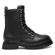 Buty dla dziewczynek - Trapery Tommy Hilfiger Lace-Up Bootie T3A5-33569-1351 M Czarny - miniaturka - grafika 1