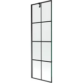 Parawany nawannowe - Mexen Next parawan nawannowy 1-skrzydłowy 60 x 150 cm, czarny wzór, czarny - miniaturka - grafika 1