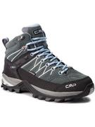 Buty trekkingowe damskie - CMP Trekkingi Rigel Mid Wmn Trekking Shoes Wp 3Q12946 Szary - miniaturka - grafika 1