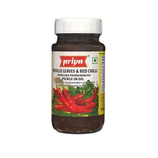 Marynowana ketmia szczawiowa z czerwonym chilli Roselle Leaves Gongura Red Chilli Priya 300g - Pasztet i przetwory mięsne - miniaturka - grafika 1