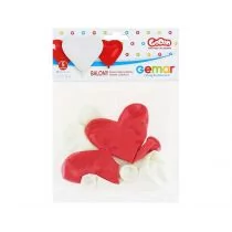 GMR Balony serca czerwone i białe 25 cm 5 szt CR/45-01/5 - Balony i akcesoria - miniaturka - grafika 2