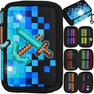 PIÓRNIK SZKOLNY TRZYKOMOROWY POTRÓJNY Z WYPOSAŻENIEM DLA CHŁOPCA PIKSELE - Piórniki PIÓRNIK SZKOLNY TRZYKOMOROWY POTRÓJNY Z WYPOSAŻENIEM DLA CHŁOPCA PIKSELE - Piórniki - miniaturka - grafika 1