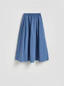 Spódnice - Reserved - Spódnica midi z zakładkami - granatowy - miniaturka - grafika 1