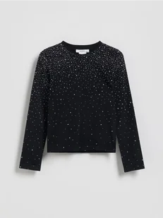 Reserved - Bluzka z cyrkoniami - czarny - Bluzki dla dziewczynek - miniaturka - grafika 1