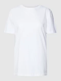 Koszulki i topy damskie - T-shirt z detalem z logo model ‘MYESSENTIAL’ - grafika 1