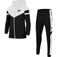 Zestawy damskiej odzieży sportowej - Nike Uniseks Poly Woven Overlay CU9202 Spodnie, Biały/Czarny, S - miniaturka - grafika 1