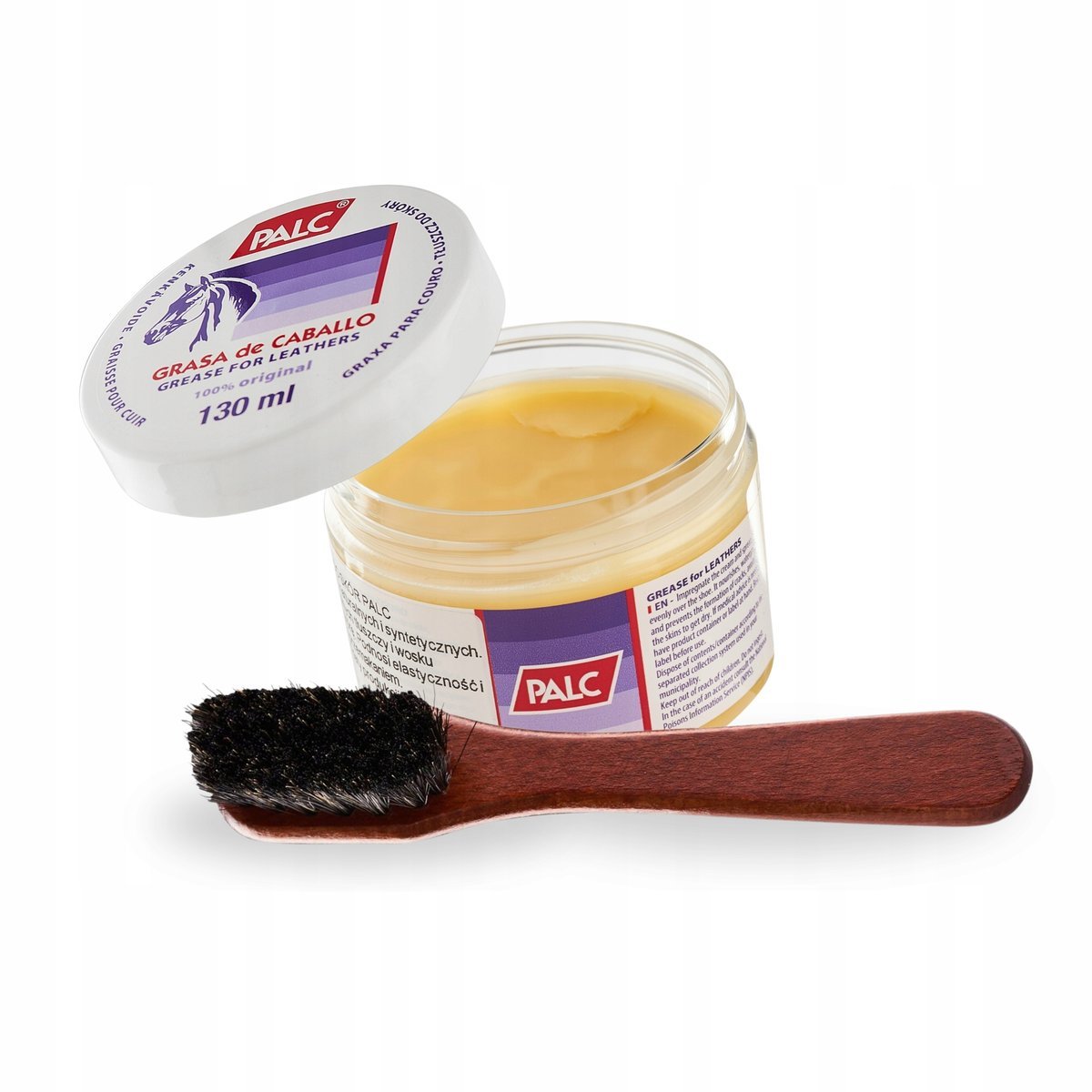 Tłuszcz z Woskiem Bezbarwny i Szczotka Mazak do Butów Palc Zestaw 2w1