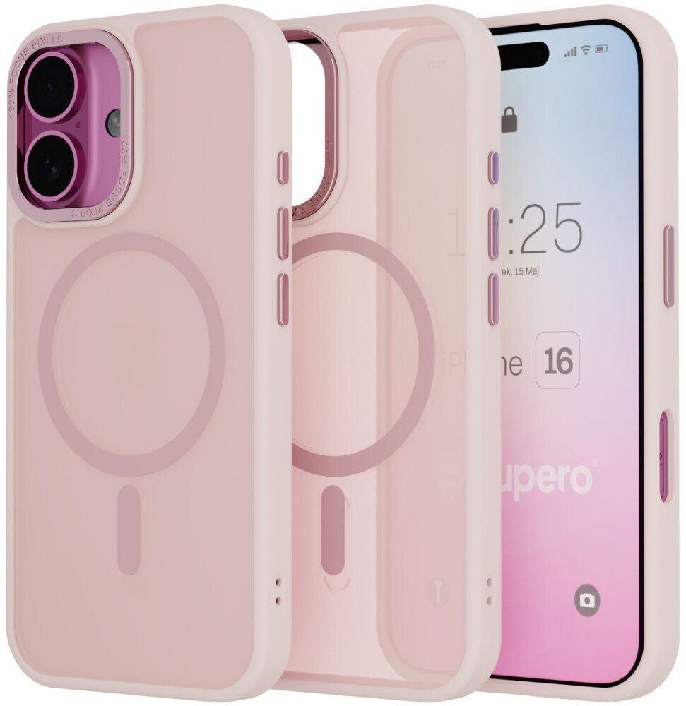 Etui Supero Magmat MagSafe do iPhone 16, różowe