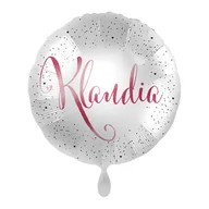 Balony i akcesoria - Balon imienny foliowy Klaudia okrągły pakowany 43 cm - miniaturka - grafika 1