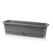 Donice - Skrzynika balkonowa Diamante 75 cm szara - miniaturka - grafika 1