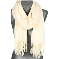 Apaszki i szaliki damskie - Szalik damski BAWEŁNIANY na prezent z frędzlami FG-29 KREMOWY - miniaturka - grafika 1