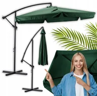 Parasole ogrodowe - Parasol Ogrodowy Składany Duży na Taras Plażowy Pokrowiec AKRON Zielony - miniaturka - grafika 1