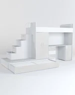 Krzesełka i taborety dla dzieci - Meblościanka Raj 5 połysk - pokój dziecięcy, młodzieżowy z materacem i stelażem biały - miniaturka - grafika 1