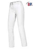 Spodnie damskie - BP 1734-130-0021-38l chinosy damskie, z kieszeniami, 205,00 g/m² czysta bawełna, białe, 38 l - miniaturka - grafika 1