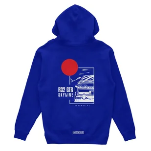 Bluza z kapturem Nissan Skyline 32 GTR niebieska-XL - Odzież do sportów motorowych - miniaturka - grafika 1
