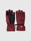 Rękawiczki - 4F Rękawiczki narciarskie Thinsulate damskie - czerwone XL - miniaturka - grafika 1