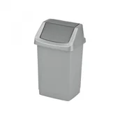 Kosze na śmieci - Curver Kosz na śmieci Click-it, srebrno-grafitowy, 15 l - miniaturka - grafika 1