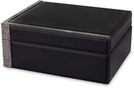 Biżuteria - akcesoria - Szkatułka kasetka na biżuterię szklana glamour czarna 8x19x15cm 169282 - miniaturka - grafika 1