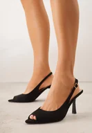 Sandały damskie - Czarne Sandały na Szpilce z Odkrytą Piętą i Palcami Zitena - miniaturka - grafika 1