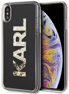 Karl Lagerfeld Logo Karl - Etui iPhone Xs Max (Gold Glitter) - Etui i futerały do telefonów - miniaturka - grafika 2