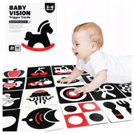 Zabawki sensoryczne - Karty Kontrastowe Dla Malucha Dzieci 3-6 Mies. Sensoryczne Czarno Białe - miniaturka - grafika 1