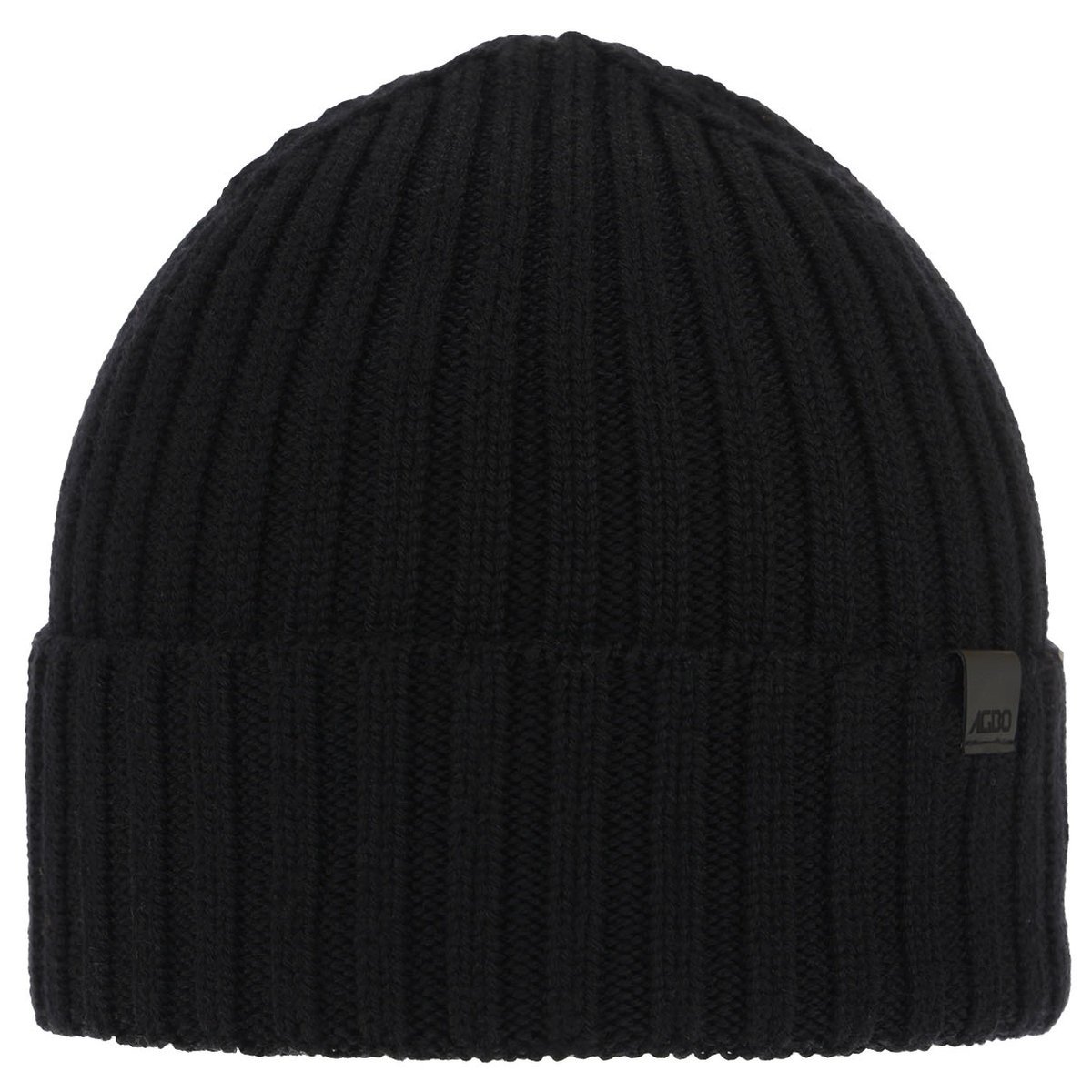 Czapka Zimowa Męska 100% Wełna Extrafine Merino Agbo Nathan - Czarna