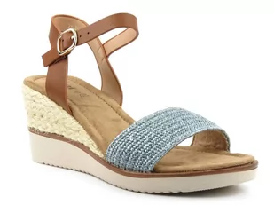 Sandały, espadryle damskie na koturnie - JEZZI 21SD98-3590, niebieskie - Jezzi - Sandały damskie - miniaturka - grafika 1