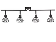 Lampy sufitowe - Lampa spot 4-punktowa metalowa czarna ERMA - miniaturka - grafika 1