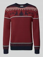 Swetry męskie - Sweter z dzianiny z prążkowanymi wykończeniami - miniaturka - grafika 1