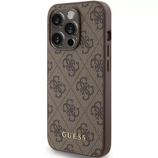 Guess GUHCP15LG4GFBR iPhone 15 Pro 6.1" brązowy/brown hard case 4G Metal Gold Logo - Etui i futerały do telefonów - miniaturka - grafika 2