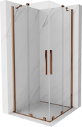 Kabiny prysznicowe - Mexen Velar Duo kabina prysznicowa rozsuwana 90x90 cm, transparent, różowe złoto - 871-090-090-02-60 - miniaturka - grafika 1