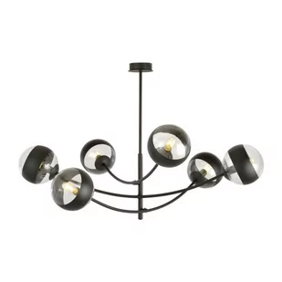 Emibig Hunter lampa sufitowa 6-punktowa czarna/transparentna 1101/6 - Lampy sufitowe - miniaturka - grafika 1
