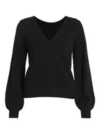 Koszulki i topy damskie - VIRIL REV dekolt w serek L/S Top – NOOS, czarny, XS - miniaturka - grafika 1