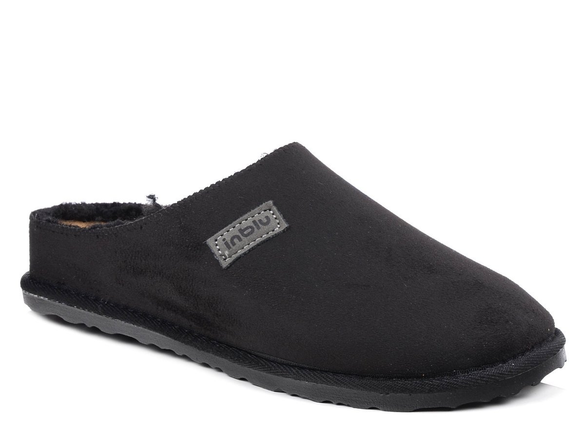 Kapcie damskie ciepłe domowe Inblu CS-45 pantofle z kożuszkiem czarne-40