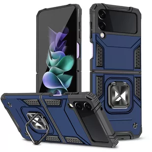 Wozinsky Ring Armor etui Samsung Galaxy Z Flip 4 pancerny pokrowiec uchwyt magnetyczny ring niebieskie - Etui i futerały do telefonów - miniaturka - grafika 1