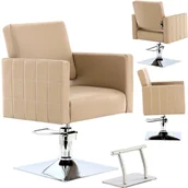 Fotele fryzjerskie - Fotel fryzjerski Tom Grey hydrauliczny obrotowy podnóżek do salonu fryzjerskiego krzesło fryzjerskie - miniaturka - grafika 1