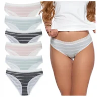 Majtki damskie - 6x Bawełniane FIGI MAJTKI DAMSKIE z Koronką Kolorowe Moraj Zestaw r. XL r. XL - miniaturka - grafika 1