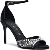 Sandały damskie - Guess Sandały na szpilce KABLE | z dodatkiem skóry - miniaturka - grafika 1