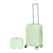 Walizki - Walizka Kabinowa + kuferek kosmetyczka zestaw Barut miętowy z ABS - miniaturka - grafika 1