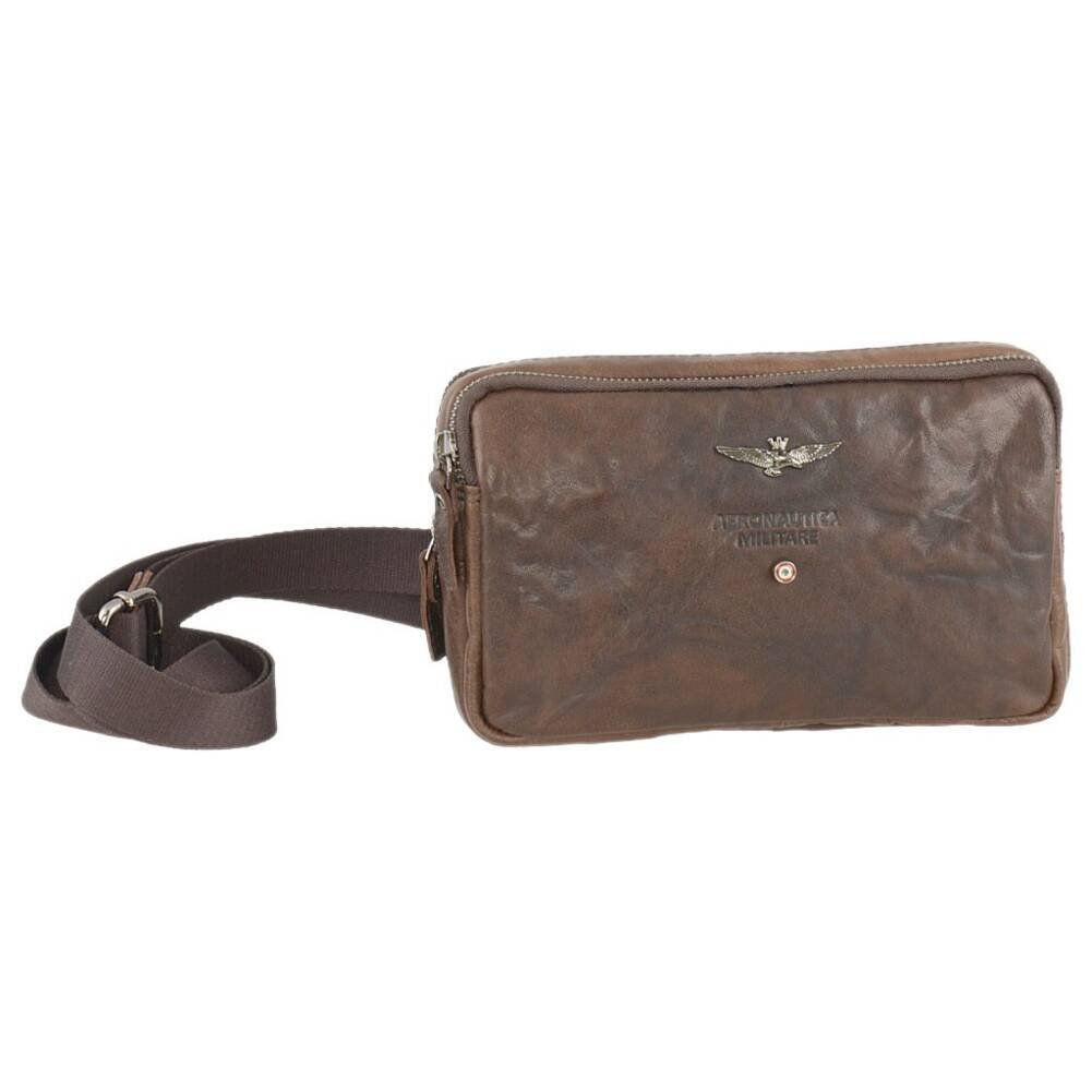 Torba na ramię AERONAUTICA MILITARE Vintage Skórzana Brązowa