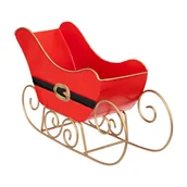 Ozdoby bożonarodzeniowe - Sanie Mikołaja, ozdoba z metalu, 16,5 cm - miniaturka - grafika 1