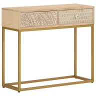 Konsole i sekretarzyki - Konsola ze złotym stelażem w stylu glamour - Timini - miniaturka - grafika 1