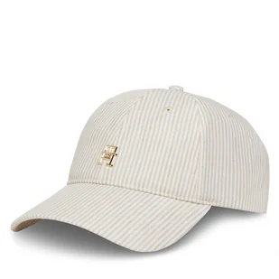 Czapka z daszkiem Tommy Hilfiger Premiu Beach AW0AW17141 Beżowy - Czapki damskie - miniaturka - grafika 1