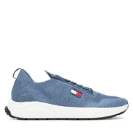 Sneakersy męskie - Sneakersy Tommy Jeans Tjm Runner Knitted EM0EM01580 Niebieski - miniaturka - grafika 1