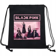 Plecaki worki - Worek Plecak Czarny BLACKPINK GIRLS Do Szkoły Wzory - miniaturka - grafika 1